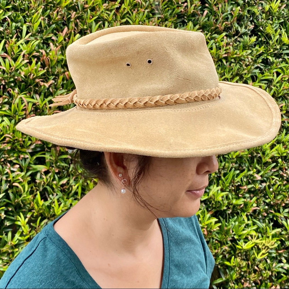 Vintage Australian Tan Suede Drover Outback Western Cowboy Cowgirl Hat